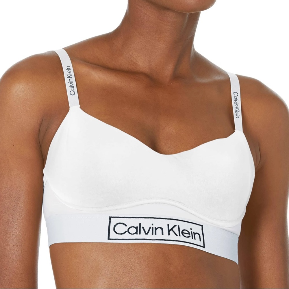Calvin Klein Heritage Lightly Lined Bralette, Classic White (QF6770) S
